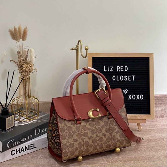 Coach broom Satchel carryall shoulder crossbody Bag