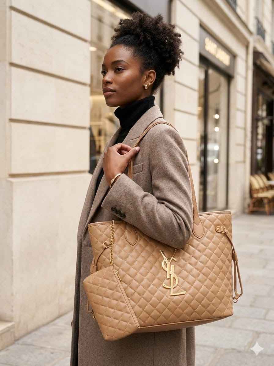 Ysl tote with detachable wallet