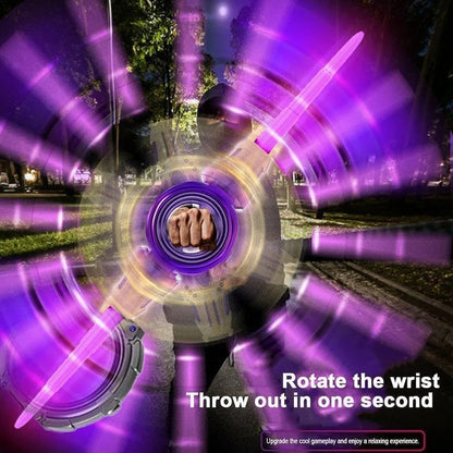 Double-Edged Spinning Lightsaber Toy with LED Lights