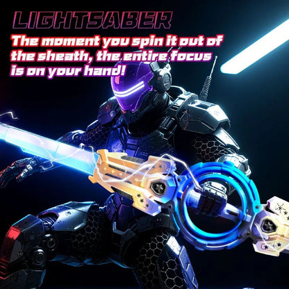Double-Edged Spinning Lightsaber Toy with LED Lights
