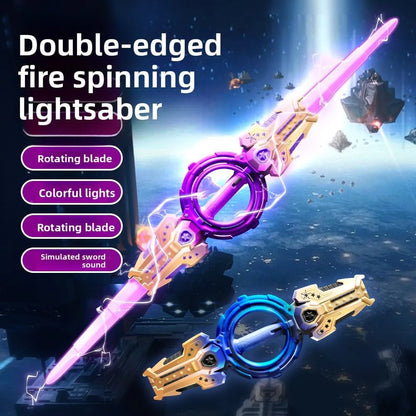 Double-Edged Spinning Lightsaber Toy with LED Lights