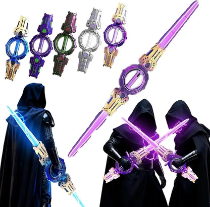 Double-Edged Spinning Lightsaber Toy with LED Lights