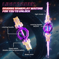 Double-Edged Spinning Lightsaber Toy with LED Lights