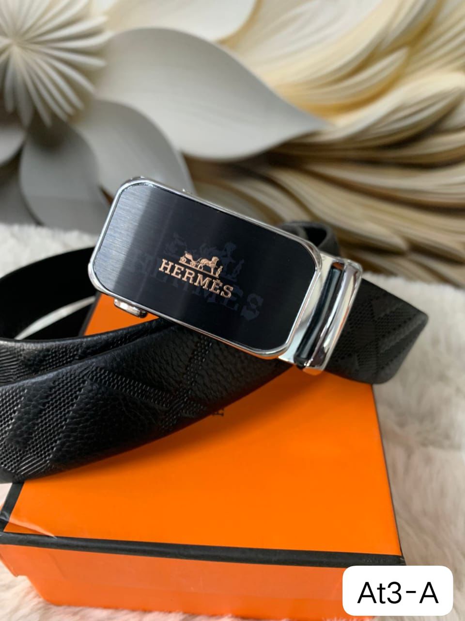 Auto Lock Belt – Premium Leather Designer Belt with Box
