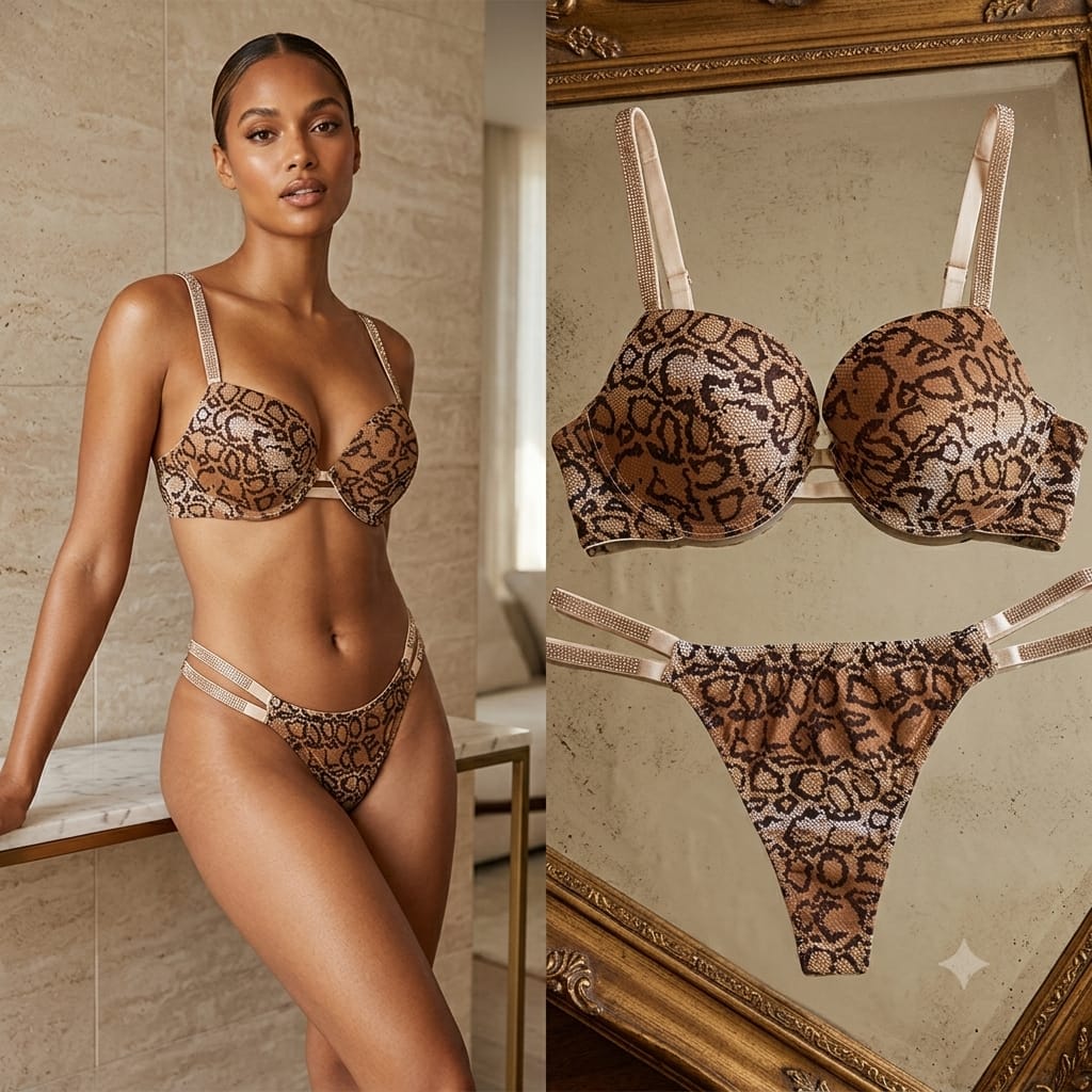 Luxury Premium Lingerie Set – Premium (2 pc Set )leopard print