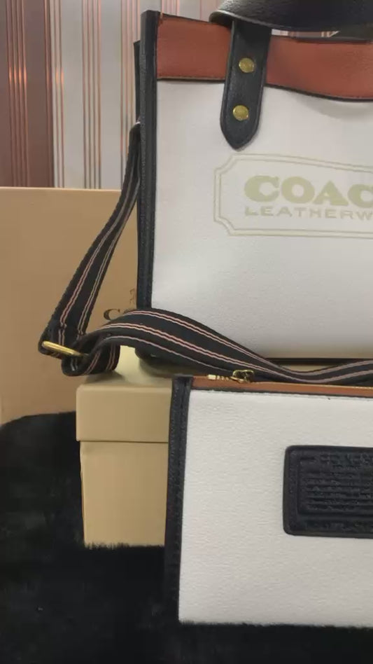 Luxury tote with pouch
